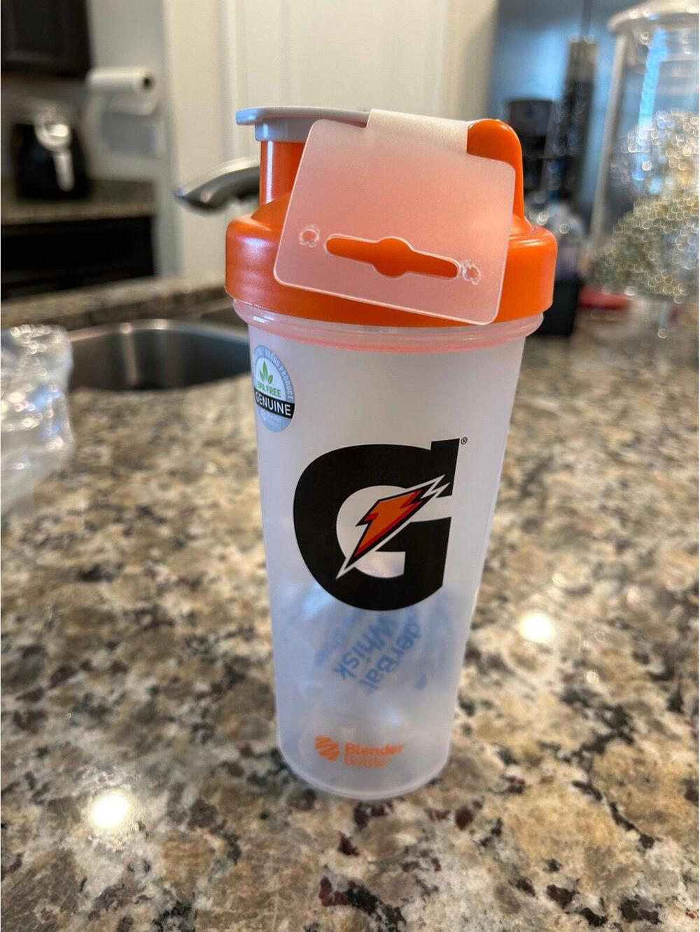 NEW Gatorade Shaker Bottle *Orange* Large Bottle w/ silver mixer ball